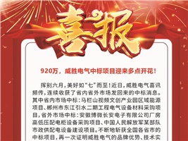 920萬，威勝電氣中標項目迎來多點開花！